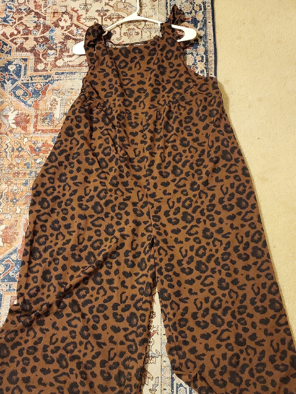 BloomChic Brown Leopard-Print Wide-Leg Jumpsuit